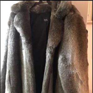 Faux fur hip length jacket
